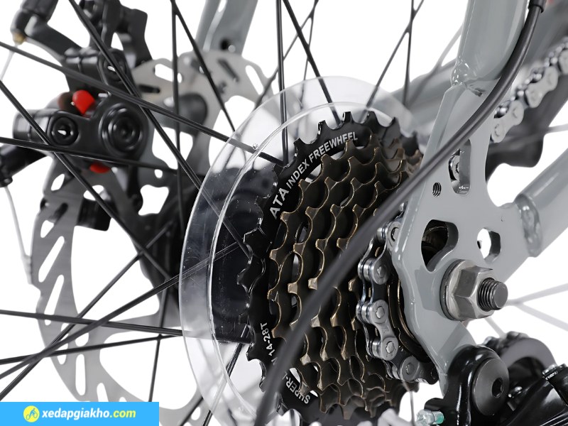 Xe Đạp Địa Hình MTB Calli M340 24 Inch - Shimano, Phanh đĩa cơ 16 Bộ truyền động của Calli M340 24 inch đơn giản thích hợp cho cả người mới bắt đầu