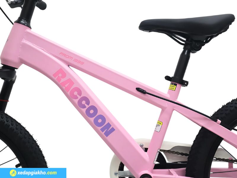 Xe Đạp Địa Hình Trẻ Em Raccoon Dason 20 Inch 12 Khung sườn hợp kim thép chắc chắn, gam màu hồng xinh xắn