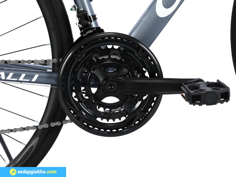 Xe Đạp Đua Calli R2.0 Pro - Khung nhôm, Shimano 15 Sự kết hợp giữa đĩa và líp mang đến tốc độ đạp nhanh với 21 tốc độ