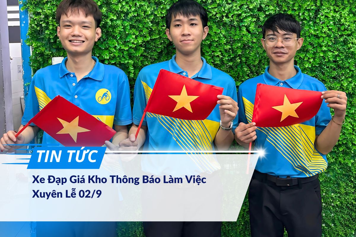 Xe Đạp Giá Kho Thông Báo Làm Việc Xuyên Lễ 029