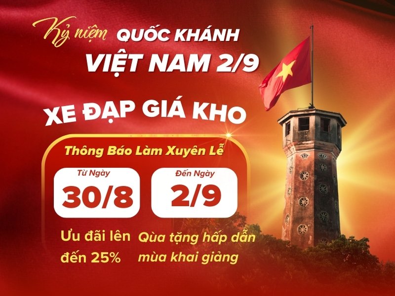 Xe Đạp Giá Kho Thông Báo Làm Việc Xuyên Lễ 02/9 5 Xe Đạp Giá Kho thông báo làm việc xuyên lễ, phục vụ khách hàng tận nơi