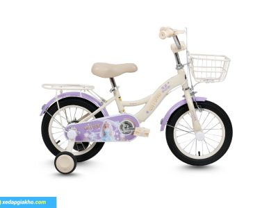 Xe Đạp Trẻ Em Qitong Anna 16 Inch Màu Kem Tím