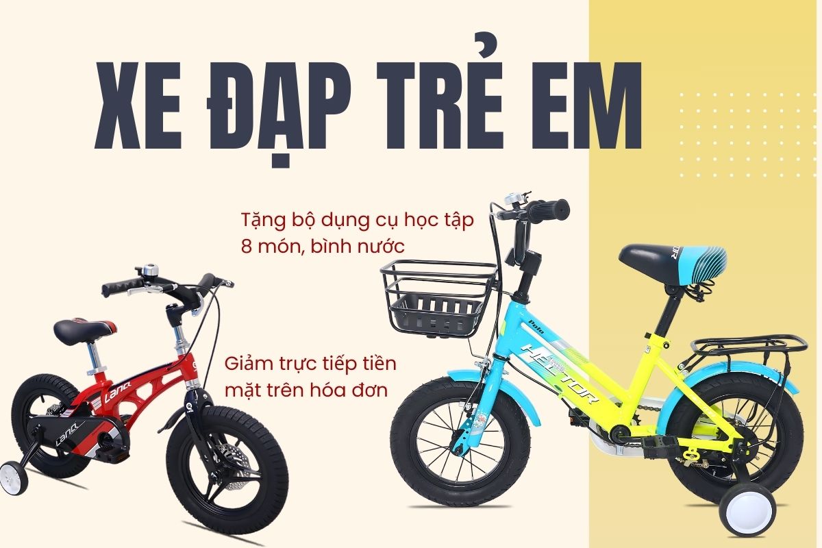 Xe đạp trẻ em thiết kế nhỏ gọn, đầy đủ tiện ích phù hợp với trẻ