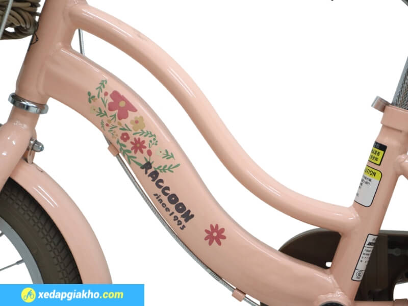 Xe Đạp Trẻ Em Raccoon Nina 14 Inch 10 Sử dụng khung thép chắc chắn bền bỉ