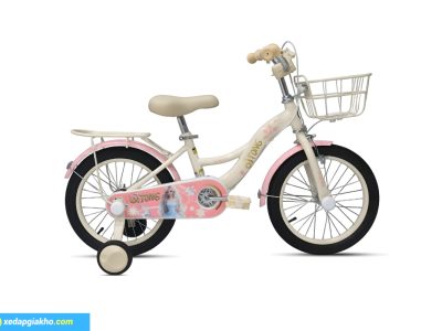Xe đạp Qitong Anna 18 inch màu kem hồng