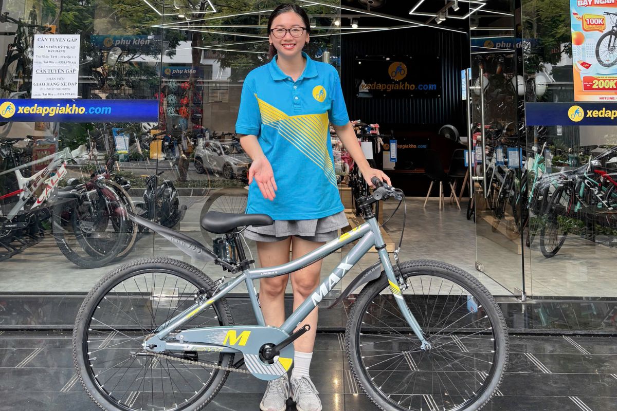 Khung sườn xe đạp bé gái chắc chắn giúp xe di chuyển êm ái