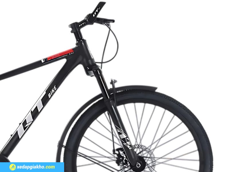 Xe Đạp Địa Hình MTB QT Bike QT140 24 Inch - Phanh đĩa cơ 12 Phuộc giảm xóc lò xo QT140 24 inch giúp xe hạn chế rung lắc