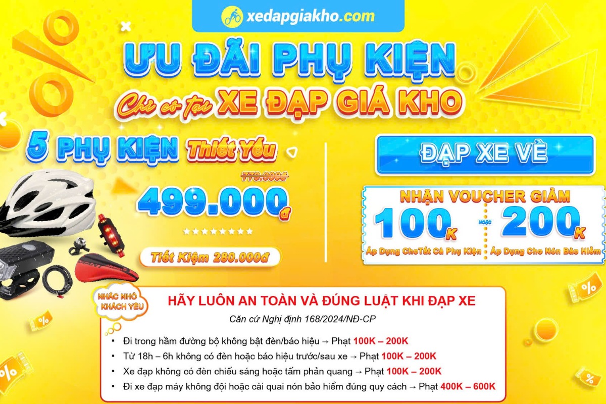 Tự đem xe về nhận voucher cùng Xe Đạp Giá Kho