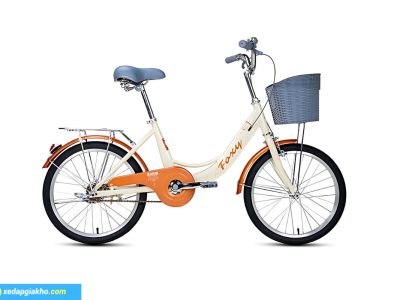Xe Đạp Trẻ Em Bé Gái Foxy Linda 1 20 Inch Màu Kem Cam