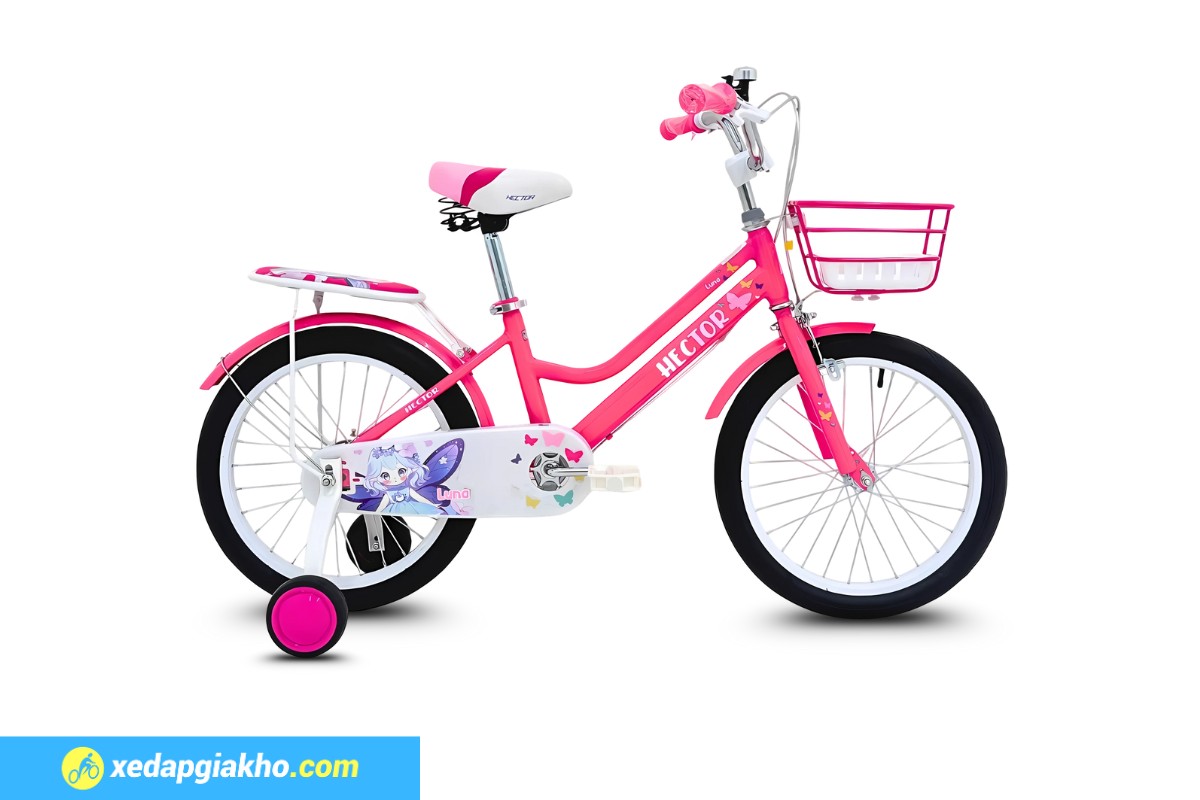 Xe đạp bé gái Hector Luna thiết kế màu hồng dễ thương, có nhiều kích thước phù hợp với mọi độ tuổi