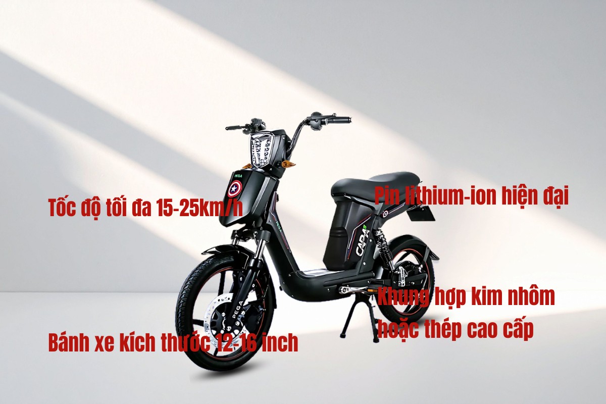 Xe đạp điện cho trẻ thiết kế công suất từ 100W đến 200W