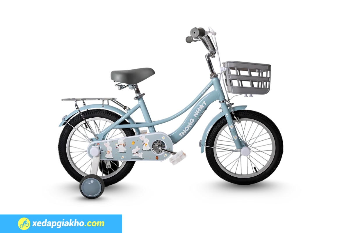 Xe đạp trẻ em bé gái Thống Nhất Bunny thích hợp đi học, đi chơi, phụ kiện tiện lợi cho bé