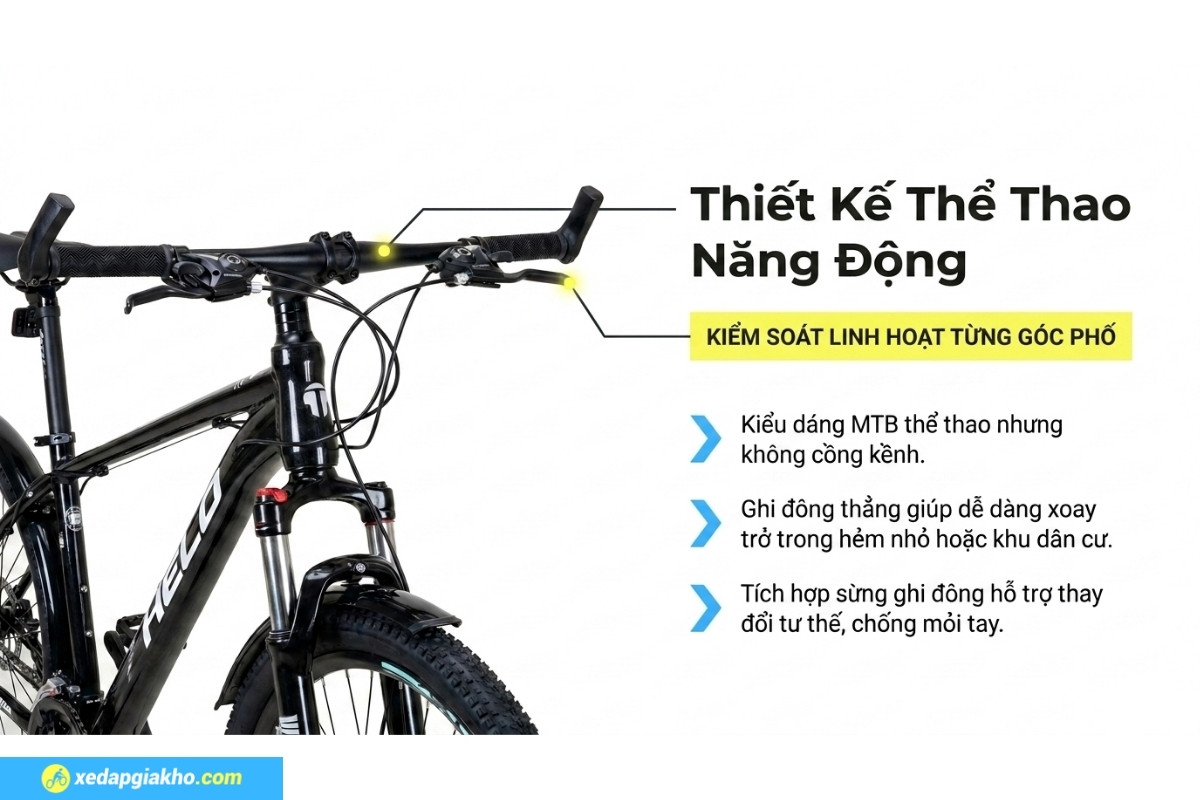 Xe Đạp Địa Hình MTB Hector Apollo 1B 24 Inch 19 Thiết kế thể thao, năng động
