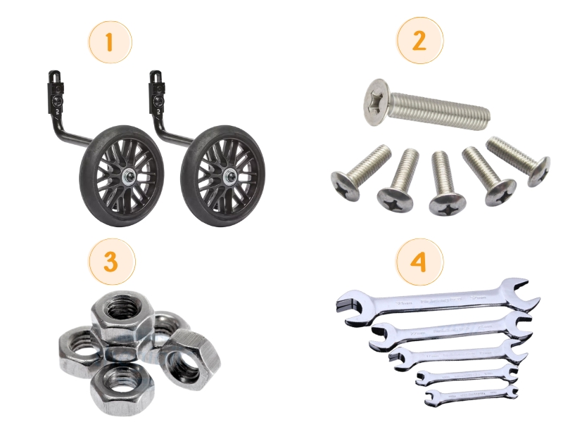 Cách Chọn Bánh Phụ Xe Đạp Trẻ Em, Lắp Và Mua Đúng Loại 4 Dụng cụ cần chuẩn bị trước khi lắp bánh phụ vào xe