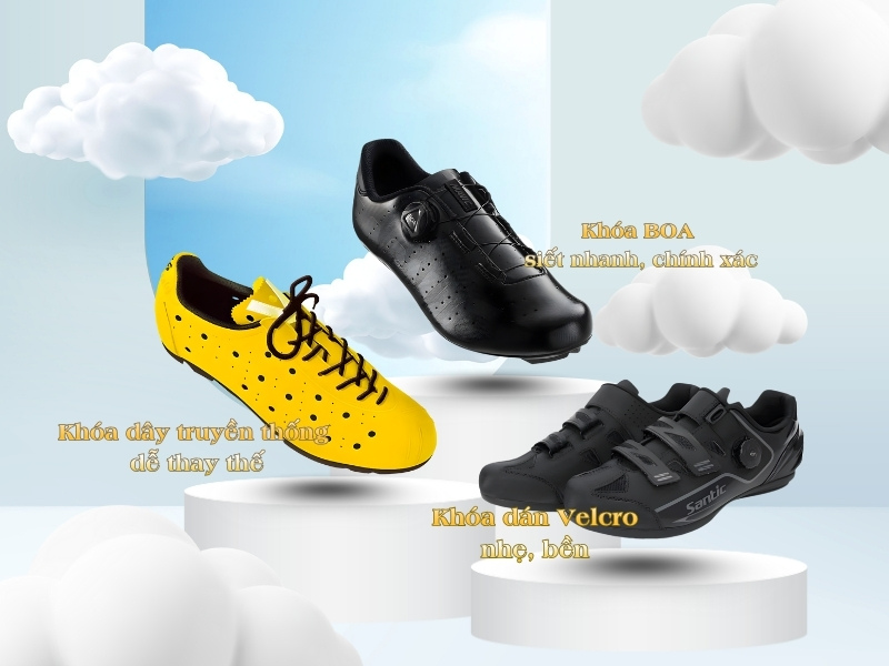 Cách Chọn Giày Xe Đạp Chuẩn Cho Người Mới 7 Giày xe đạp thiết kế nhiều loại khóa cho phù hợp với từng nhu cầu riêng