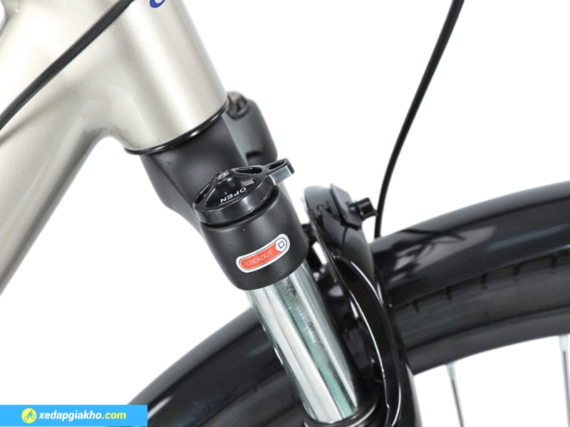 Xe Đạp Hybrid Calli H2000 - Khung Nhôm, Shimano 12 Phuộc nhún lò xo có khóa hành trình giúp hấp thụ chấn động
