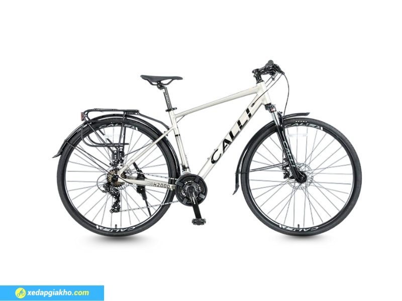 Xe Đạp Hybrid Calli H2000 - Khung Nhôm, Shimano 15 Xe đạp Hybrid Calli H2000 màu xám nam tính, khỏe khoắn