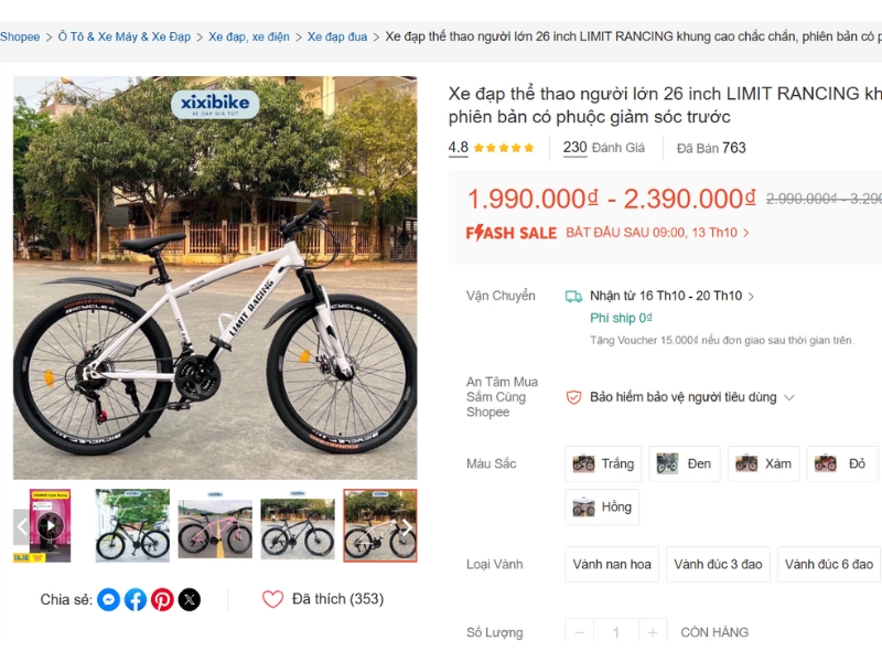 Xe Đạp Limit Racing Có Tốt Không? 3 Xe đạp Limit Racing được bán nhiều trên Shopee với mức giá ưu đãi