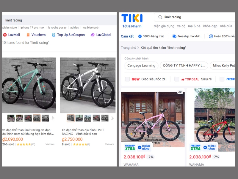 Xe Đạp Limit Racing Có Tốt Không? 5 Xe đạp Limit Racing được đăng bán rất nhiều trên các sàn thương mại điện tử