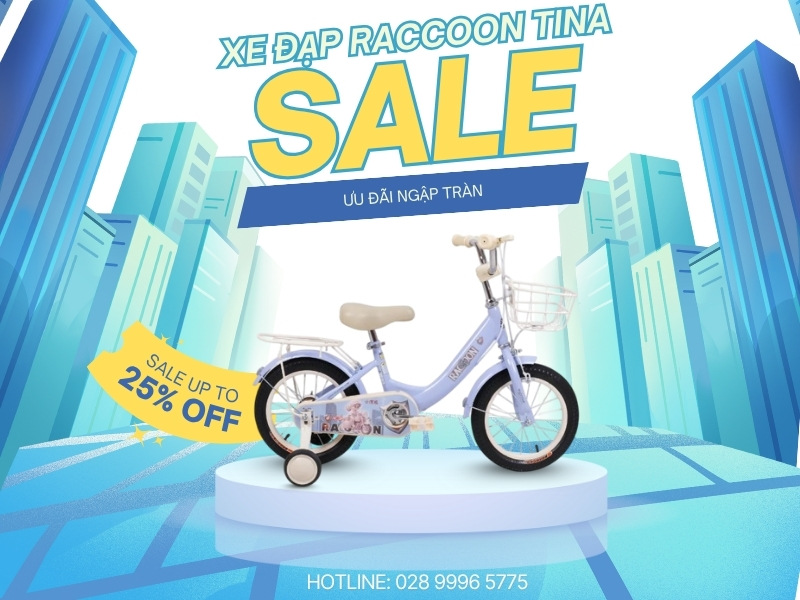 Top 8 Xe Đạp Cho Em Bé Tốt Nhất Năm 2025 4 Xe đạp cho em bé Raccoon Tina 16 inch thích hợp với bé gái