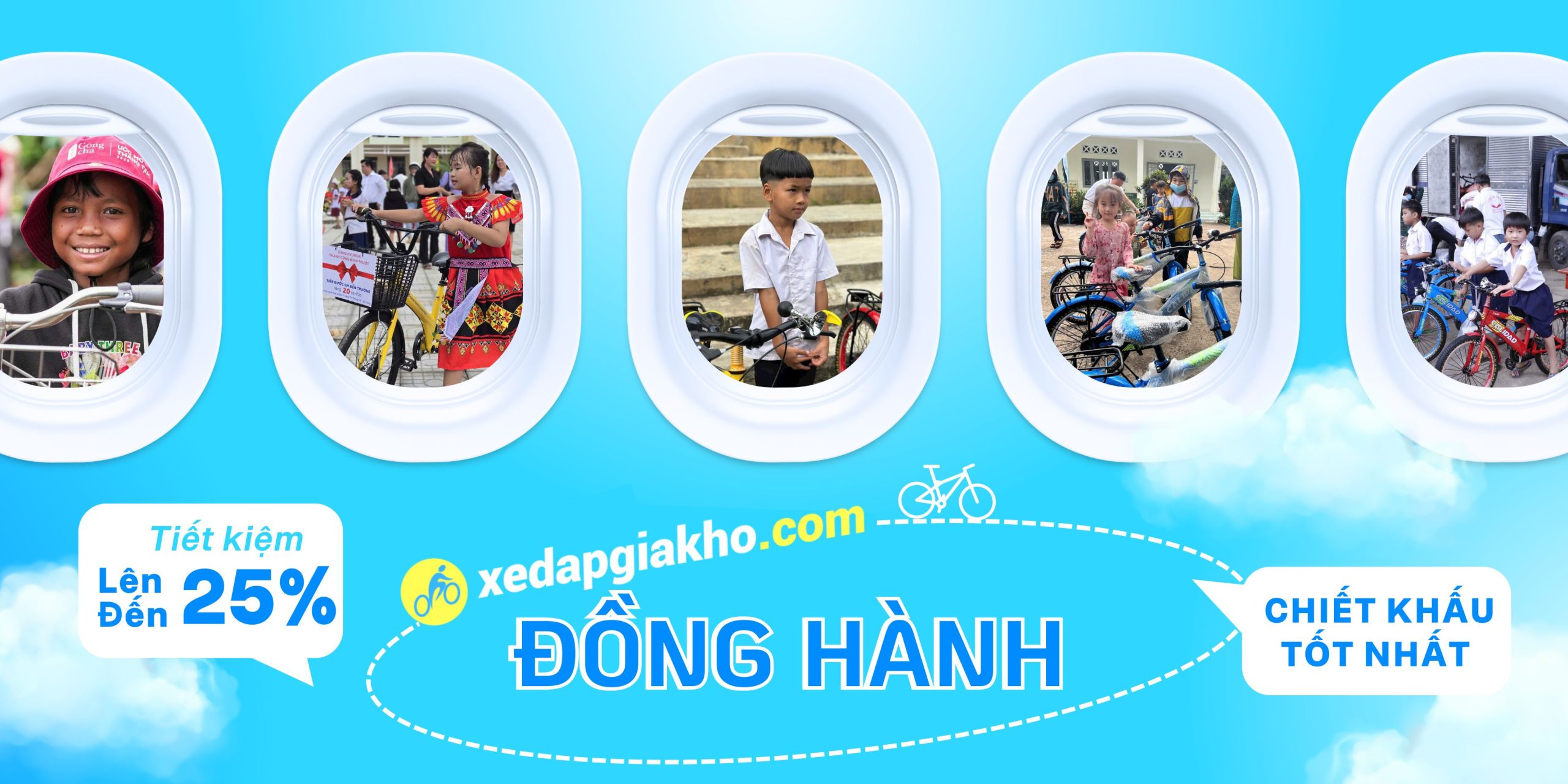 Banner xe đạp từ thiện