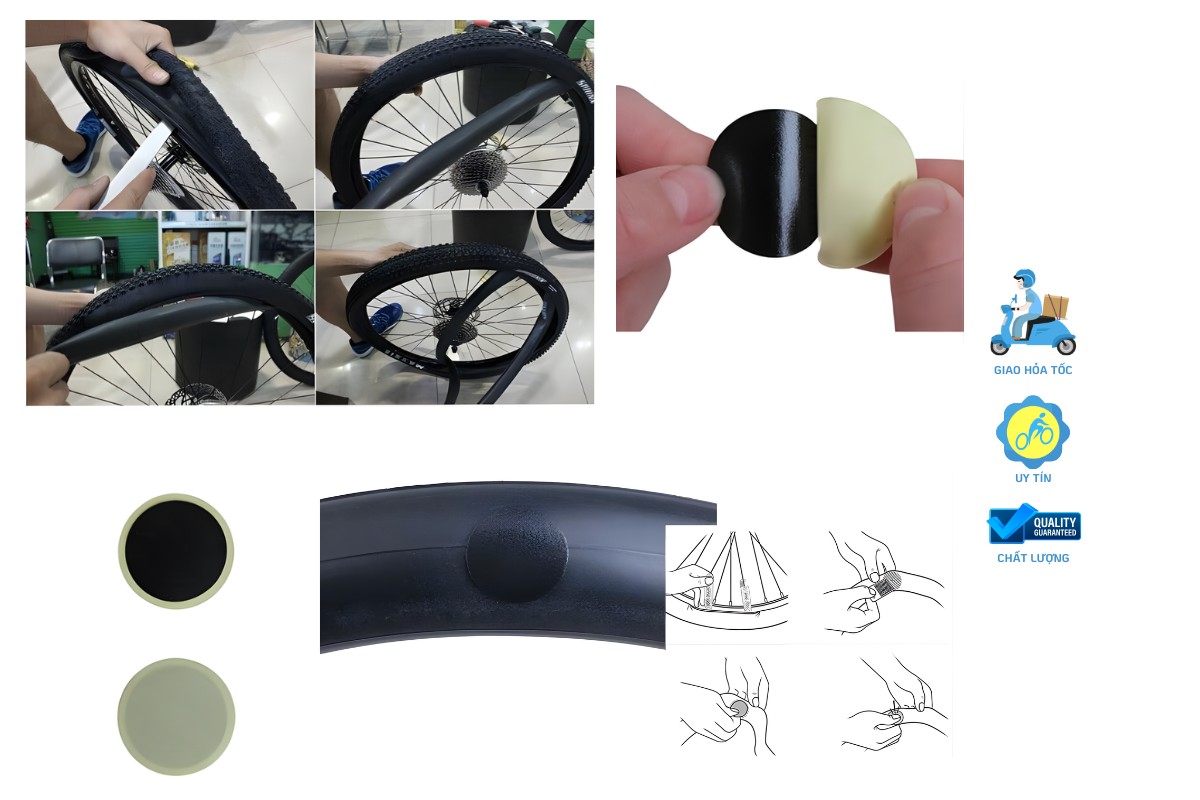 Bộ Vá Lốp Xe Đạp Raca 12 Món - Dụng Cụ Sửa Xe Chuyên Dụng 5 Bộ Vá Lốp Xe Đạp Raca