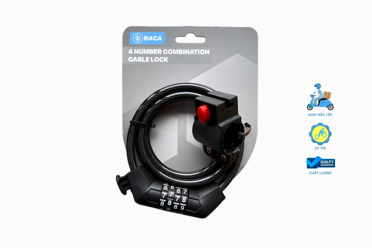 Khóa Dây Xe Đạp Raca - 4 Số Mật Mã 1 Khóa Dây Xe Đạp Raca
