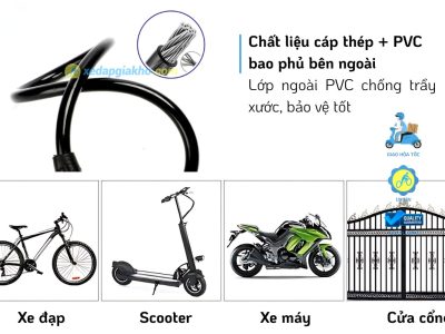 Khóa Dây Xe Đạp Raca - 4 Số Mật Mã 10 Khóa Dây Xe Đạp Raca