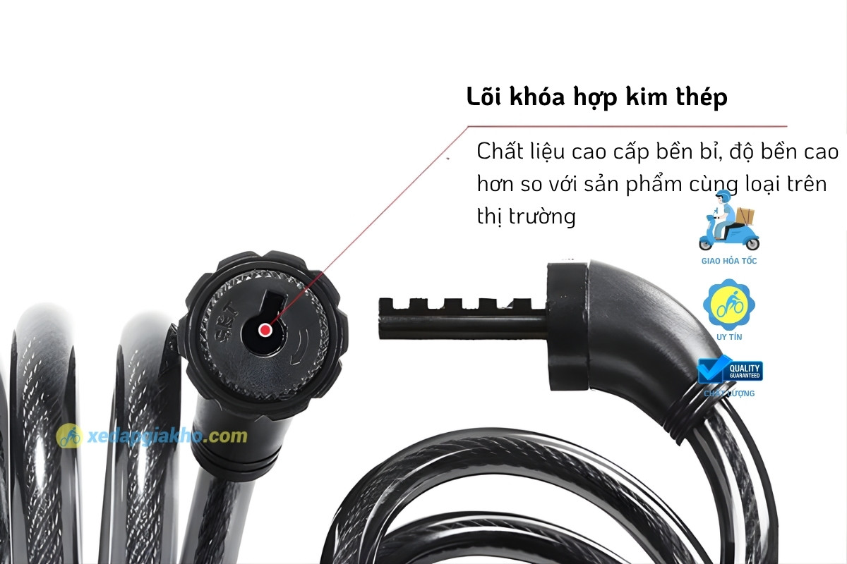 Khóa Dây Xe Đạp Raca - 4 Số Mật Mã 6 Khóa Dây Xe Đạp Raca