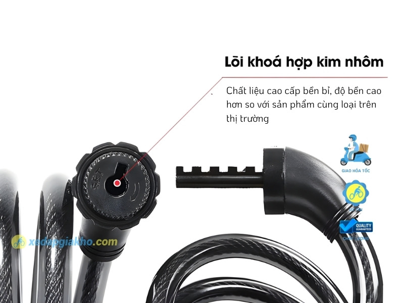 Khóa Dây Xe Đạp Raca - 4 Số Mật Mã 17 Khóa xe dùng được mọi điều kiện thời tiết
