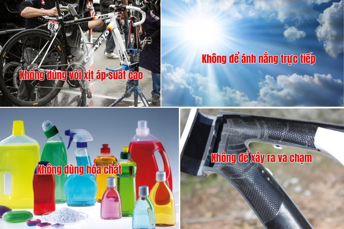 Những điều cần tránh khi vệ sinh, bảo dưỡng xe đạp carbon