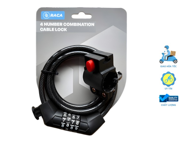Khóa Dây Xe Đạp Raca - 4 Số Mật Mã 19 Thiết kế nhỏ gọn dễ dàng mang theo