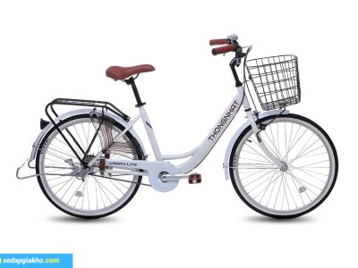 Xe Đạp Nữ Thống Nhất LD 24 Inch Màu Trắng