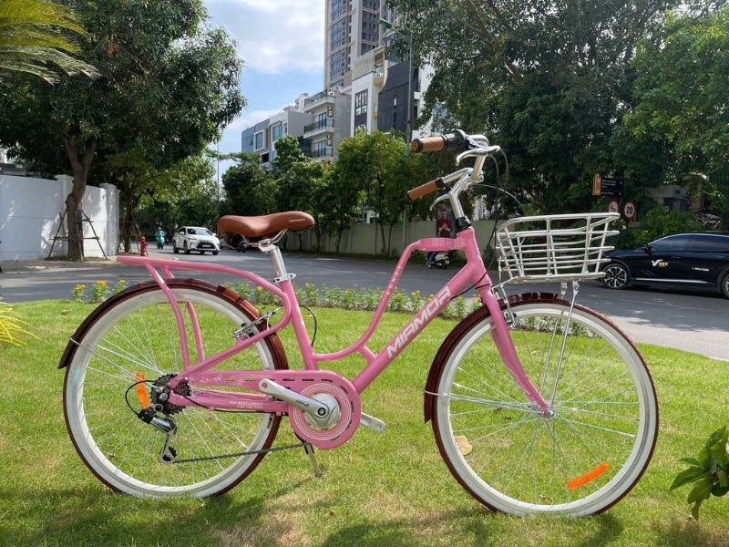 Top 4 Mẫu Xe Đạp Nữ Màu Hồng Hot Và 8 Bí Kíp Chọn Chuẩn 3 Xe đạp nữ màu hồng Miamor Honey nổi bật với form cổ điển Châu Âu