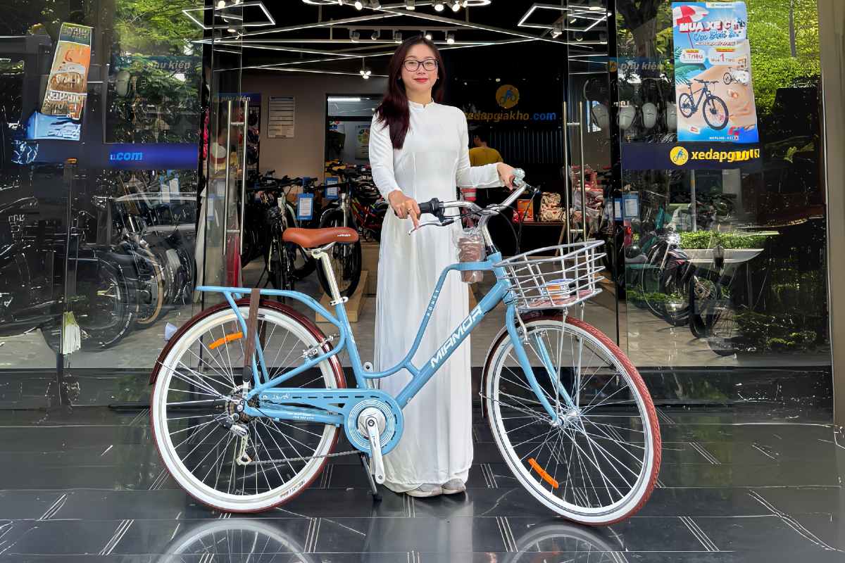 Kiểu dáng xe đạp cho nữ thanh lịch, màu sắc nhã nhặn