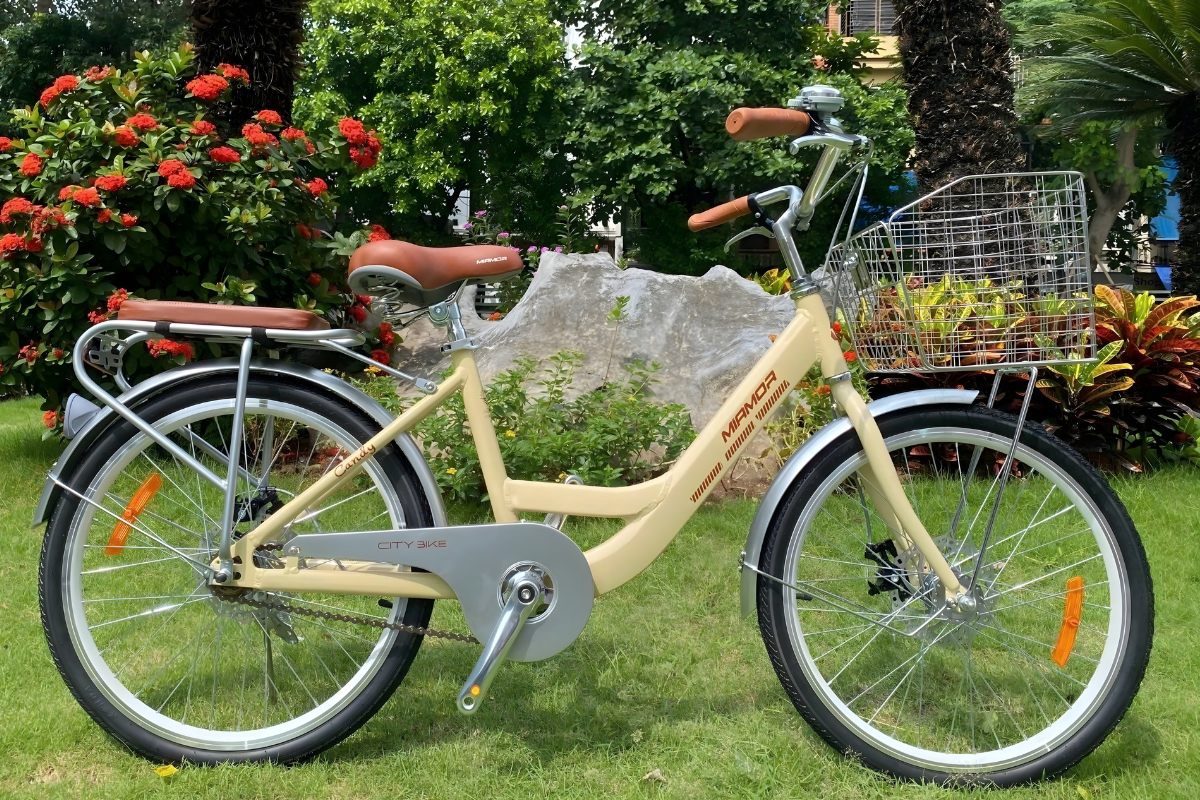 Xe đạp mini cho nữ thường trang bị đầy đủ phụ kiện