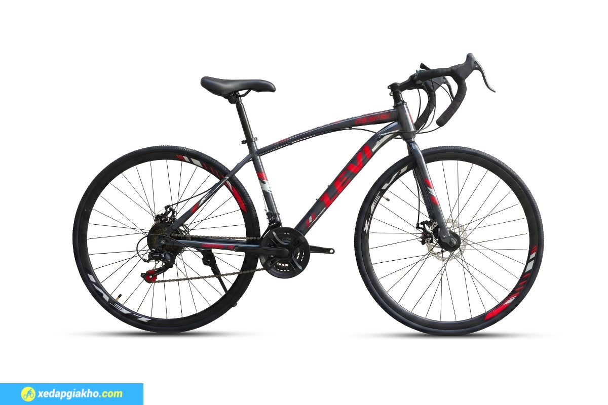 Xe Đạp Đua Levi Gemini - Shimano 3 Xe Đạp Đua Levi Gemini - Đen Đỏ