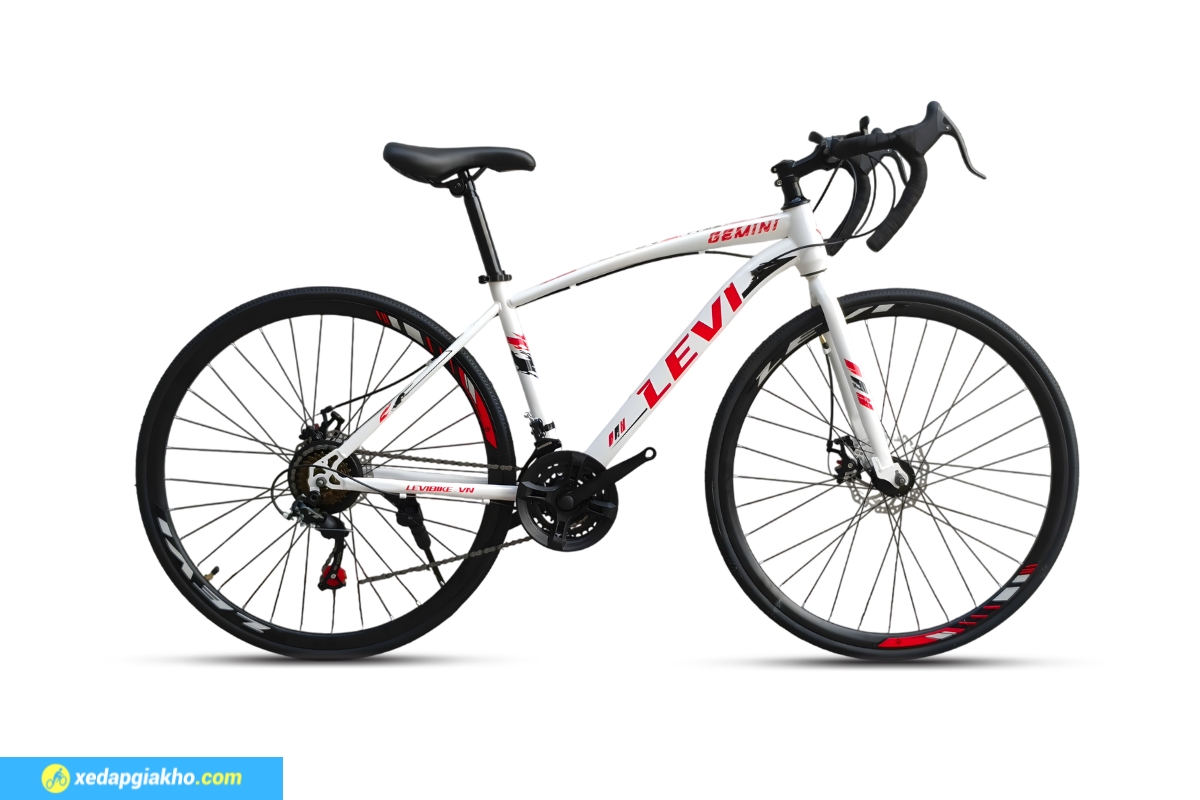 Xe Đạp Đua Levi Gemini - Shimano 4 Xe Đạp Đua Levi Gemini - Trắng Đỏ