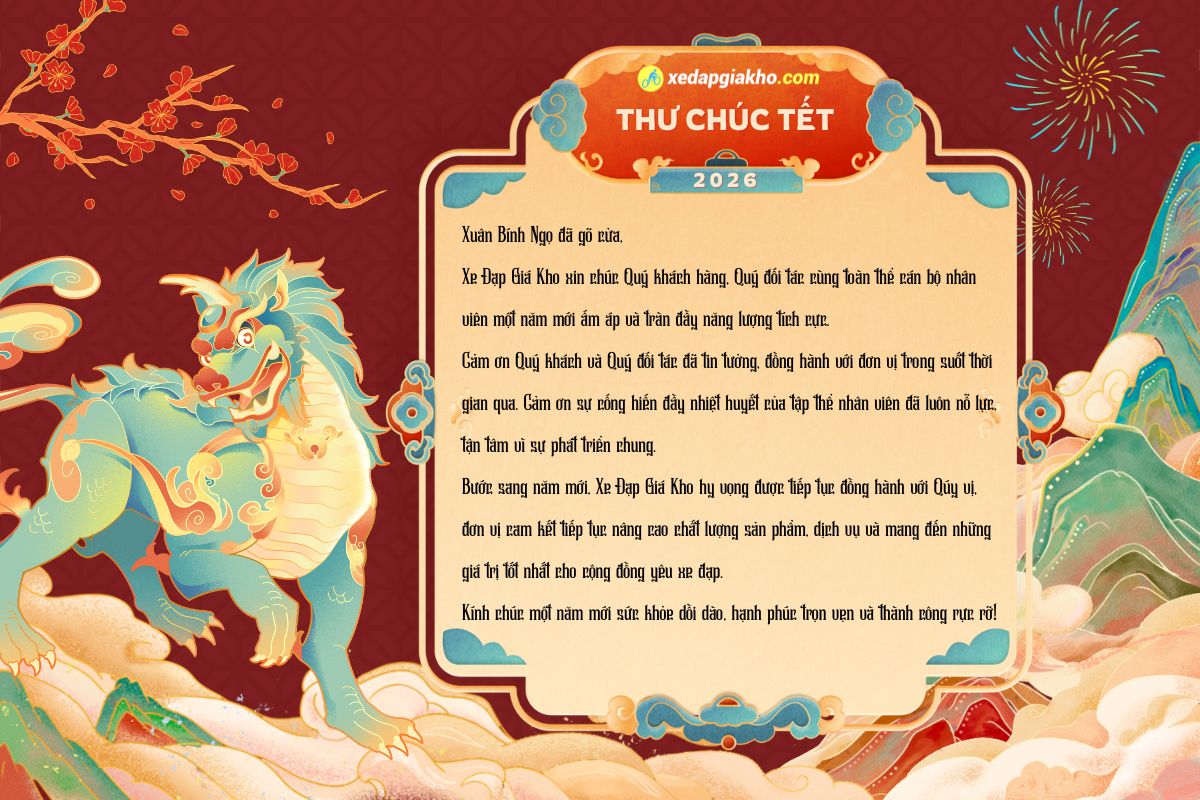Xe Đạp Giá Kho Chúc Xuân Bính Ngọ An Khang, Hạnh Phúc 1 Xe Đạp Giá Kho chúc mừng năm mới rực rỡ đến các khách hàng, đối tác và tập thể nhân viên