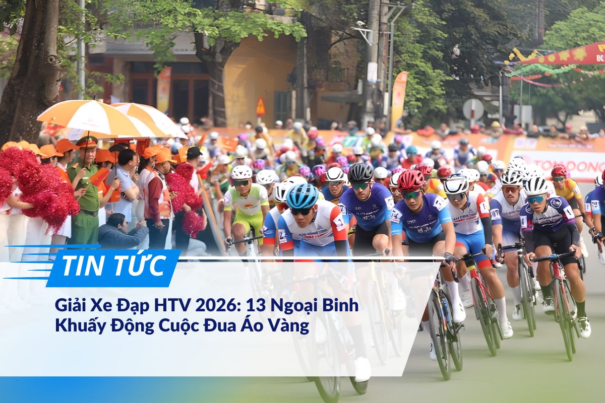 Giải xe đạp HTV 2026 góp mặt 13 ngoại binh khuấy động giải đua