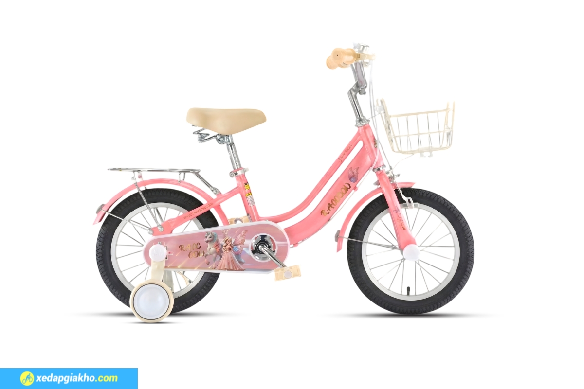 Xe Đạp Trẻ Em Raccoon Nana 14 Inch 2 Xe Đạp Trẻ Em Raccoon Nana 14 Inch - HỒNG