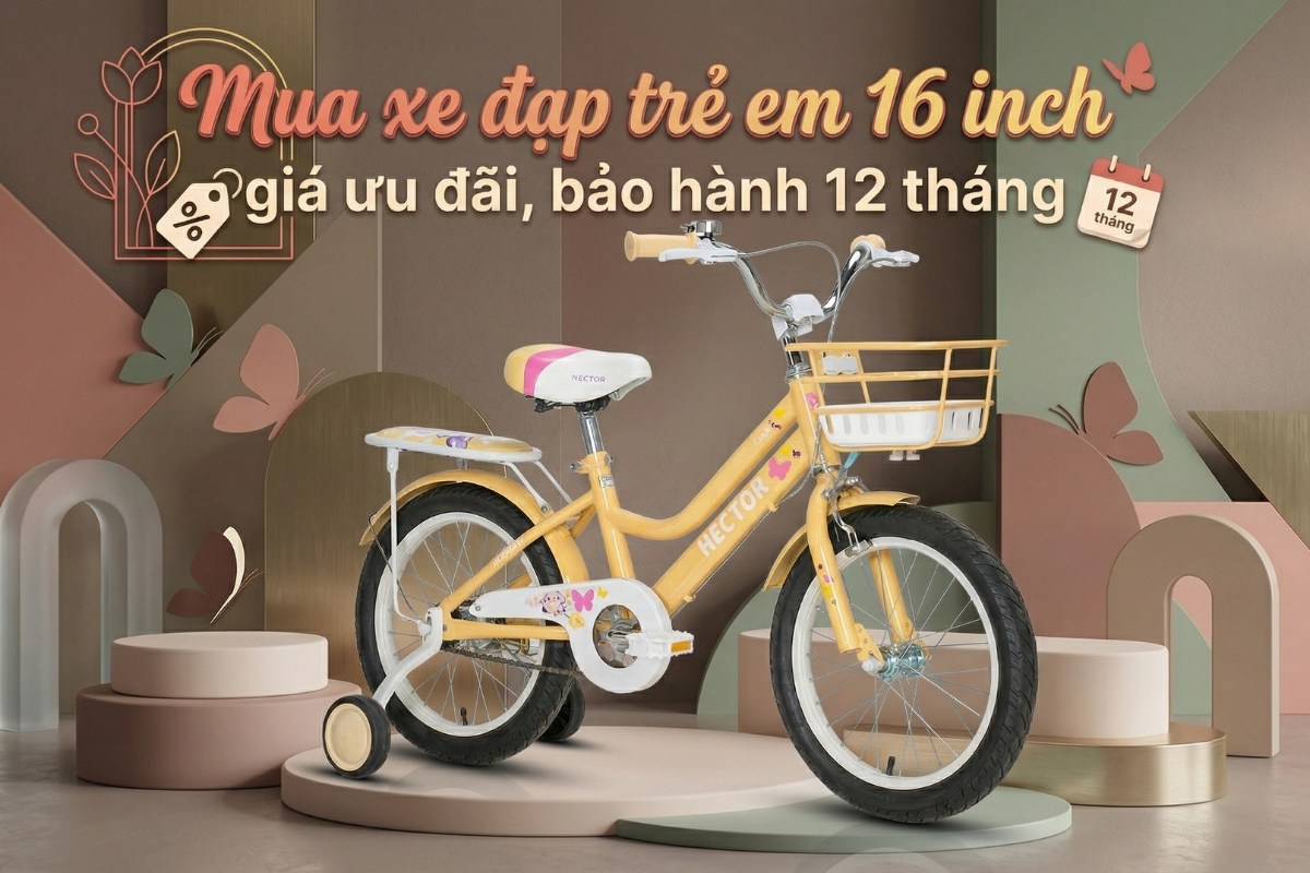 Mua xe đạp trẻ em 16 inch chính hãng tại Xe Đạp Giá Kho