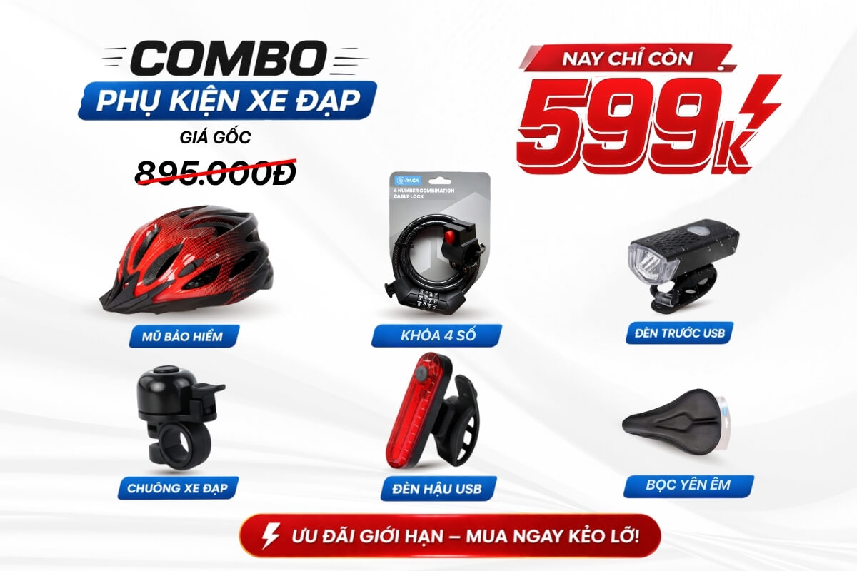 Combo Phụ Kiện Xe Đạp 599K 18 Combo phụ kiện xe đạp 599K