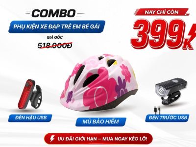Combo phụ kiện xe đạp bé gái 399k