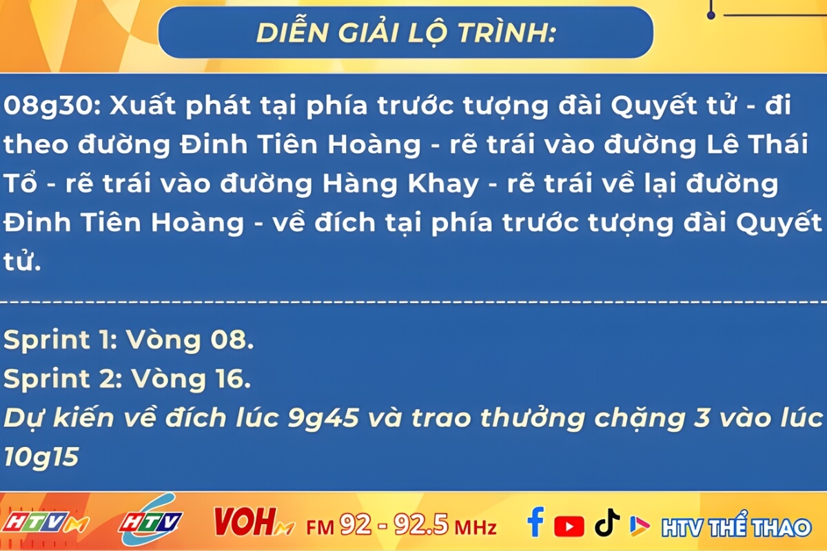 Lộ trình thi đấu chặng 3 cuộc đua Cúp Truyền hình 2026