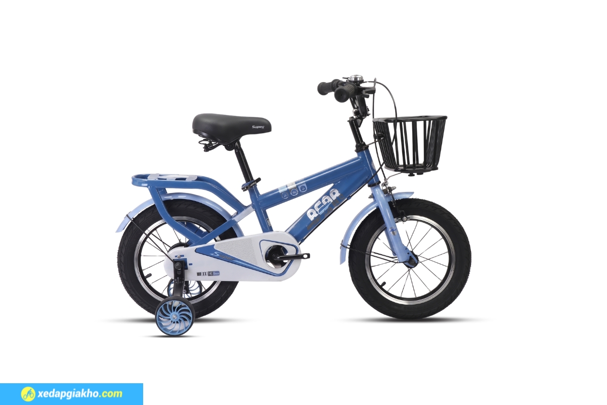 Xe Đạp Trẻ Em Bé Trai Jazz Bear A-2307 12 Inch 2 Xe đạp bé trai Jazz Bear A-2307 12 inch màu xanh dương