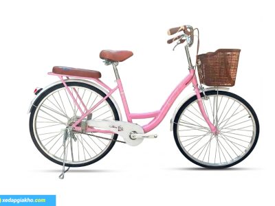Xe Đạp Nữ Tiến Phát 24 inch - Xe Đạp Từ Thiện 6 Xe đạp nữ Tiến Phát - Màu hồng