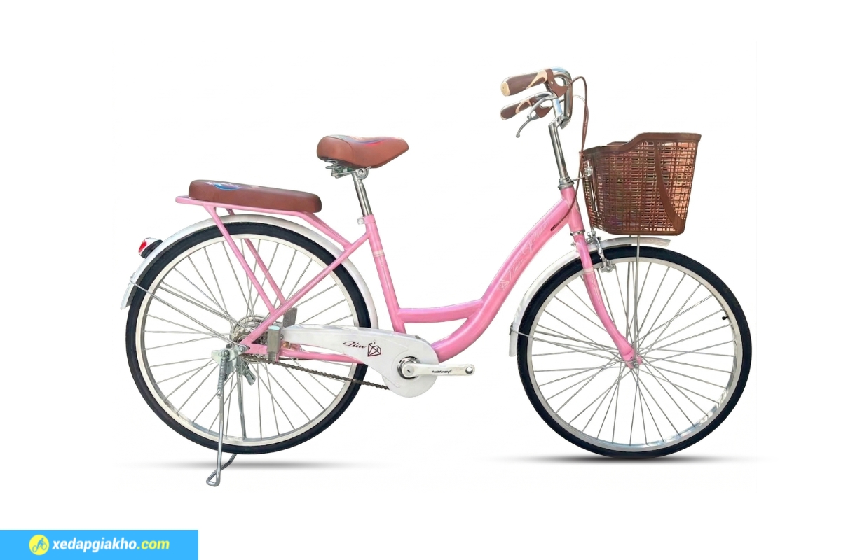 Xe Đạp Nữ Tiến Phát 24 inch - Xe Đạp Từ Thiện 2 Xe đạp nữ Tiến Phát - Màu hồng