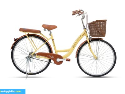 Xe Đạp Nữ Tiến Phát 24 inch - Xe Đạp Từ Thiện 8 Xe đạp nữ Tiến Phát - Màu vàng
