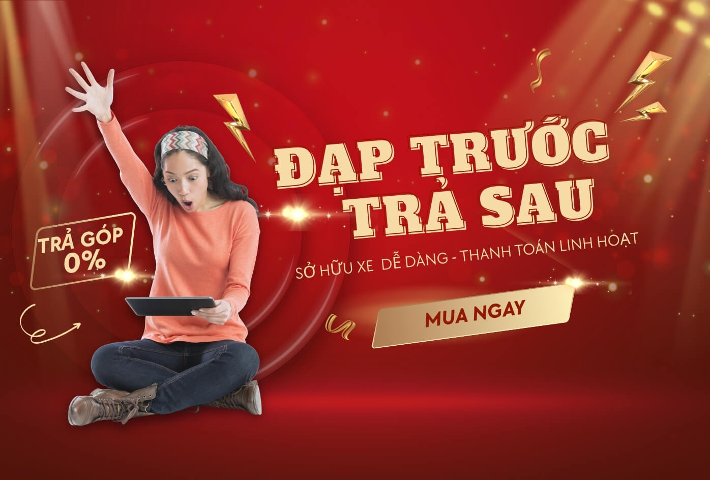 Xe Đạp Giá Kho - #1 Hệ Thống Cửa Hàng Xe Đạp 23 Banner đạp trước trả sau
